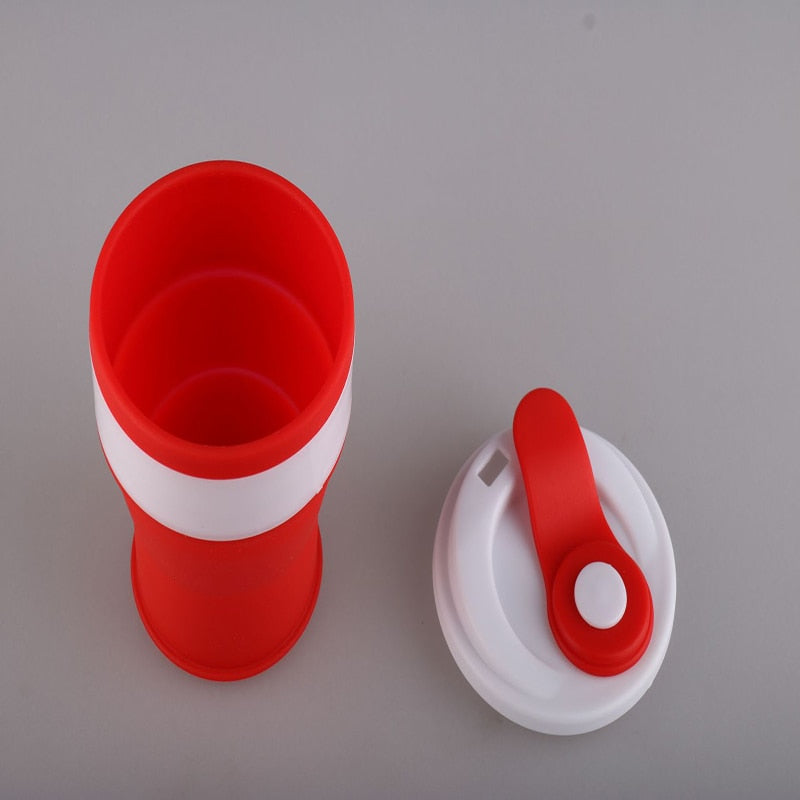 350ml Travel Silicone Mugs Retractable Folding Water Cup For Outdoor Telescopic Collapsible Cups