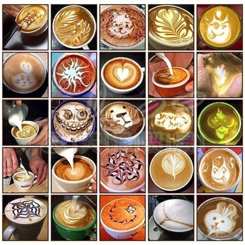 38 Coffee Decorating Stencils, Facemile Coffee Art Stencils Barista Template for All Kinds of Mousse