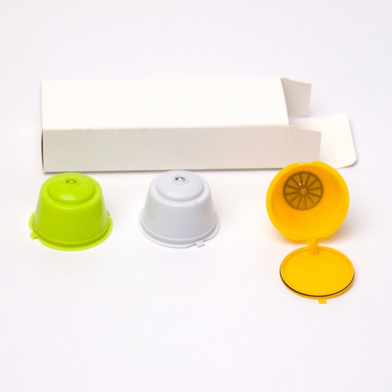 3Pcs Eco-friendly Reusable Coffee Capsule set Scoop Brush Food Grade Plastic PP Coffee Filter