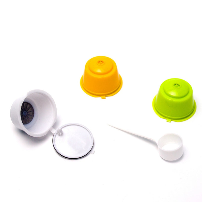 3Pcs Eco-friendly Reusable Coffee Capsule set Scoop Brush Food Grade Plastic PP Coffee Filter