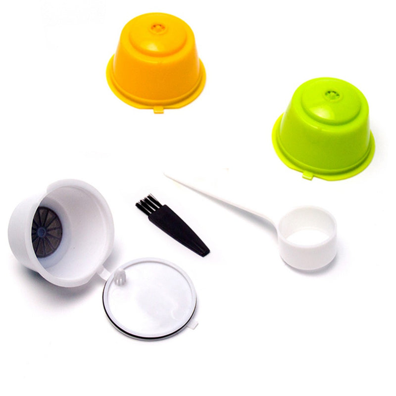 3Pcs Eco-friendly Reusable Coffee Capsule set Scoop Brush Food Grade Plastic PP Coffee Filter