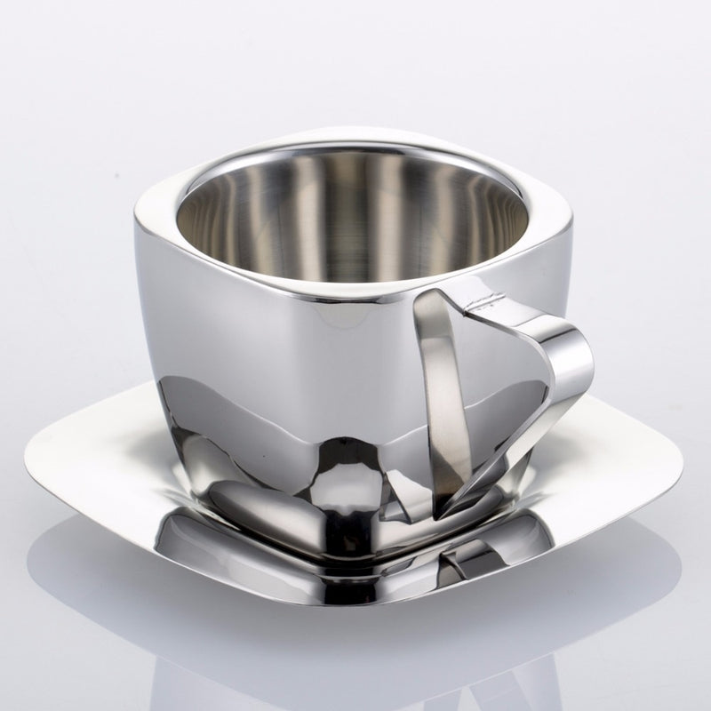 3oz 5oz 8oz 240ml Stainless steel coffee cup Double anti-hot insulation Lugs Coffee Vacuum square