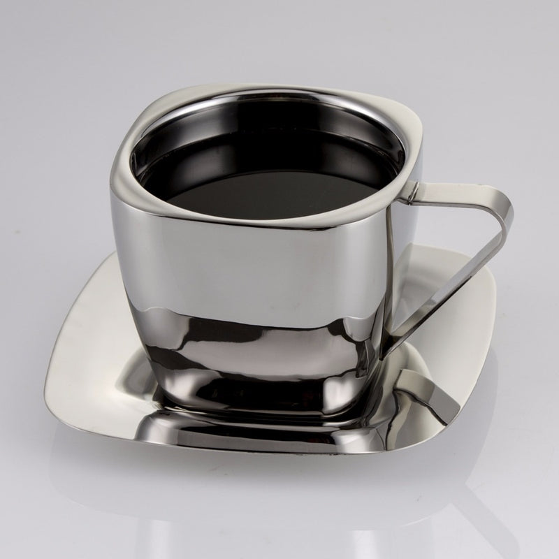3oz 5oz 8oz 240ml Stainless steel coffee cup Double anti-hot insulation Lugs Coffee Vacuum square