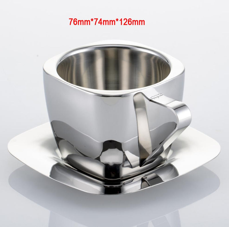 3oz 5oz 8oz 240ml Stainless steel coffee cup Double anti-hot insulation Lugs Coffee Vacuum square