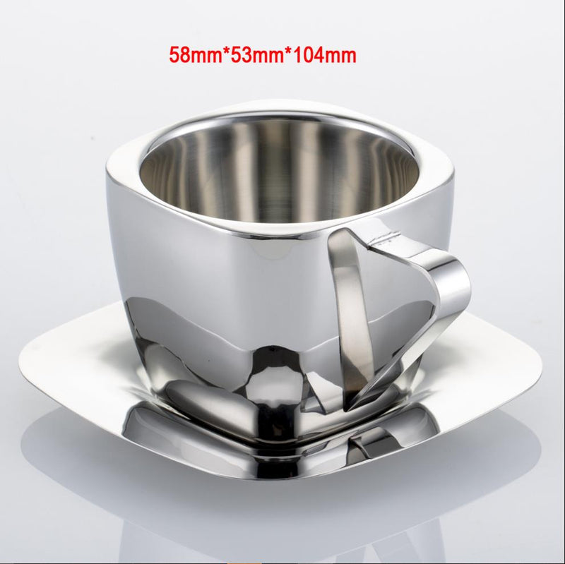 3oz 5oz 8oz 240ml Stainless steel coffee cup Double anti-hot insulation Lugs Coffee Vacuum square