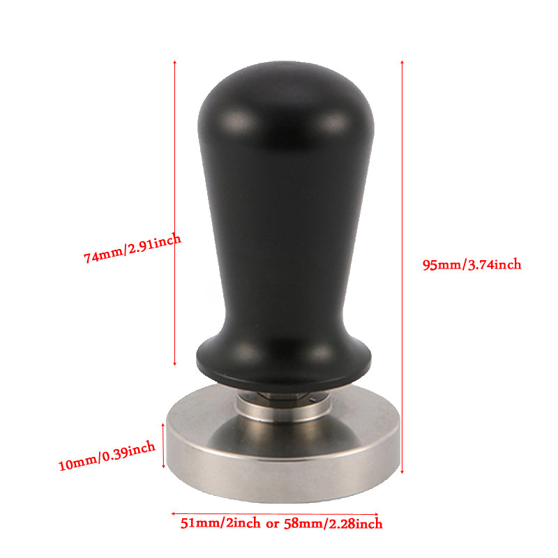 51/58mm Calibrated Pressure Coffee Tamper Espresso Elastic Compactor 304 Stainless Steel Coffee