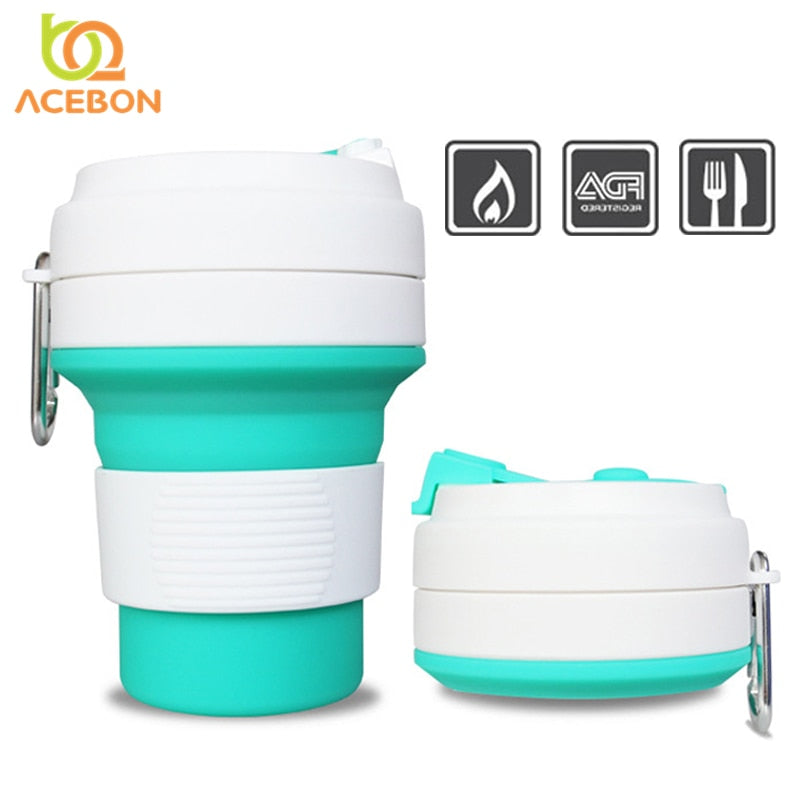 550ml Folding Silicone 6 color Portable Silicone Telescopic Drinking Collapsible coffee cup