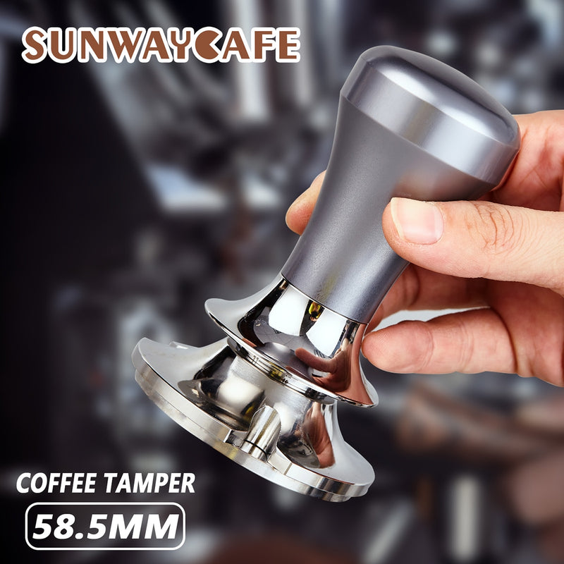 58.5mm Adjustable Coffee Tamper Distributor Powder Press Hammer Stainless Steel Espresso Tamper