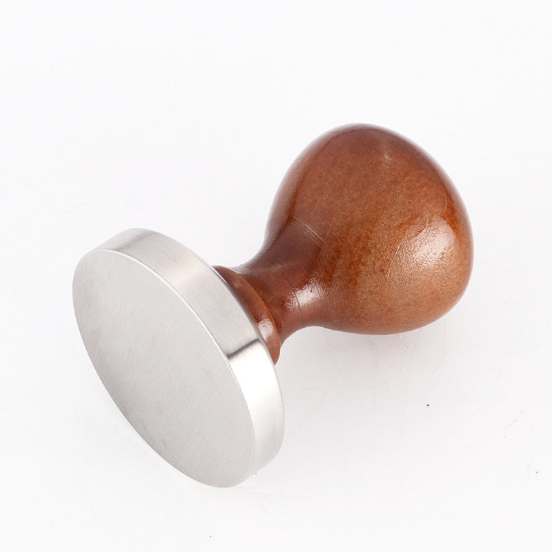 58mm Tamper for Coffee and Espresso, 304 Stainless Steel Base with Solid Wood Handle