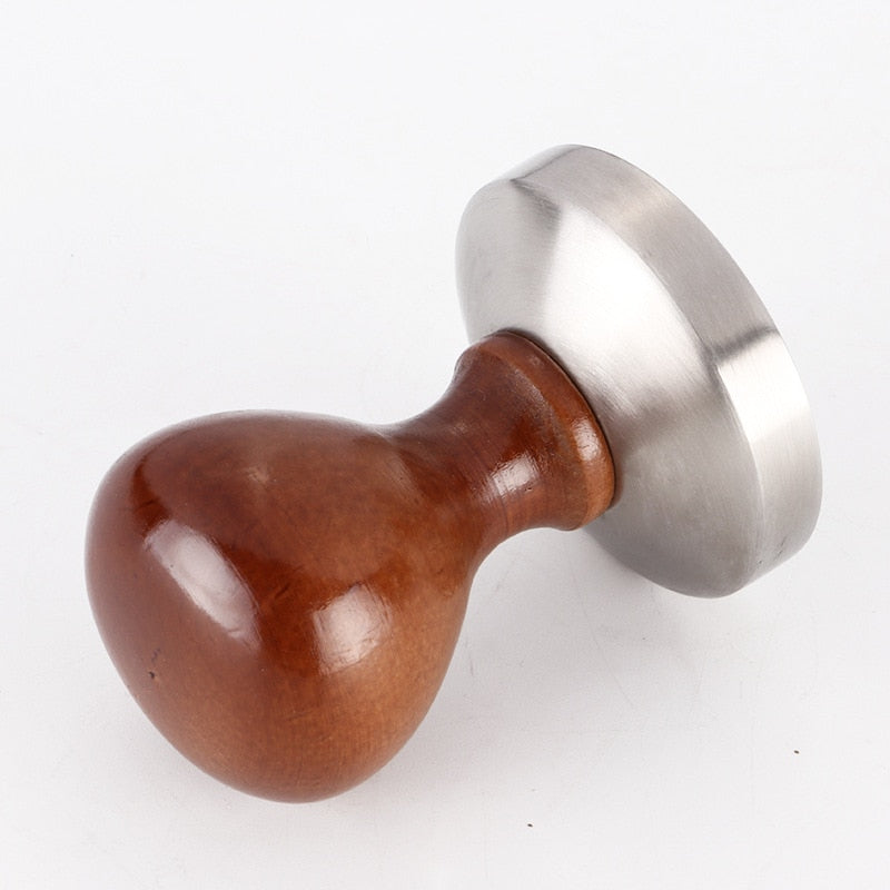 58mm Tamper for Coffee and Espresso, 304 Stainless Steel Base with Solid Wood Handle