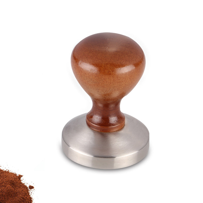 58mm Tamper for Coffee and Espresso, 304 Stainless Steel Base with Solid Wood Handle