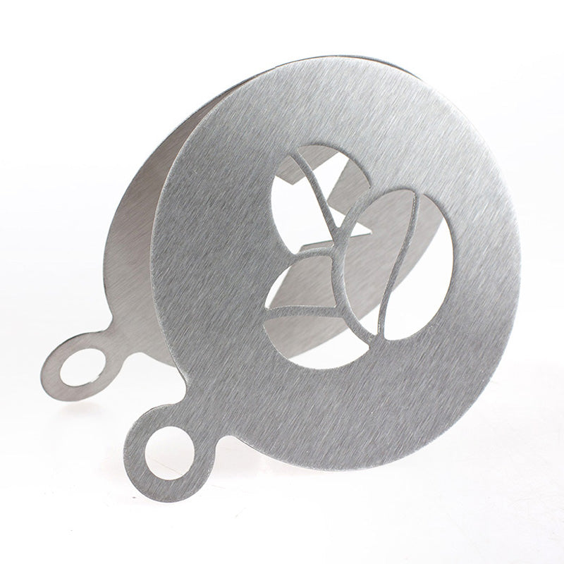 6 pcs/set Stainless Steel Coffee Mold Cappuccino Latte Decorating Tools Milk Cupcake Decoration