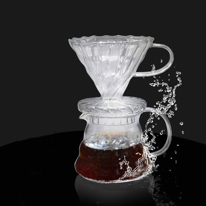 600ML Glass Coffee Dripper and Pot Set  for Hario style V60 Glass Coffee Filter   Reusable Coffee