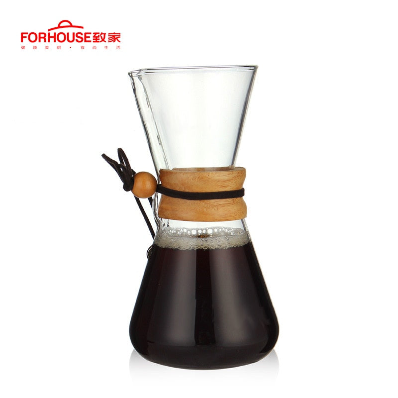 600ml/800ml Heat Resistant Glass Coffee Pot Coffee Brewer Cups Counted  Chemex Coffee Maker Barista Percolator