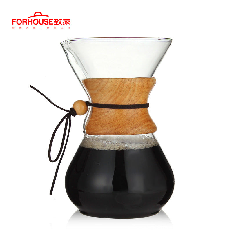 600ml/800ml Heat Resistant Glass Coffee Pot Coffee Brewer Cups Counted  Chemex Coffee Maker Barista Percolator