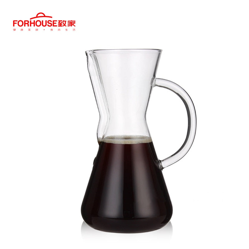 600ml/800ml Heat Resistant Glass Coffee Pot Coffee Brewer Cups Counted Coffee Maker Barista