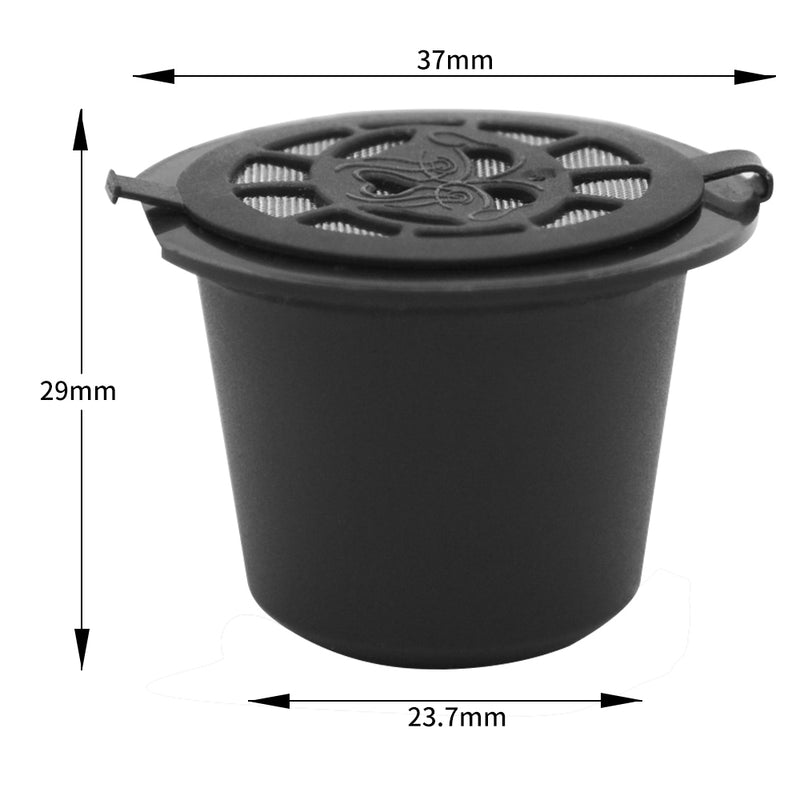 6pcs/lot Coffee Filter Espresso Reusable Refillable Coffee Capsule Filters for Nespresso with Spoon Brush