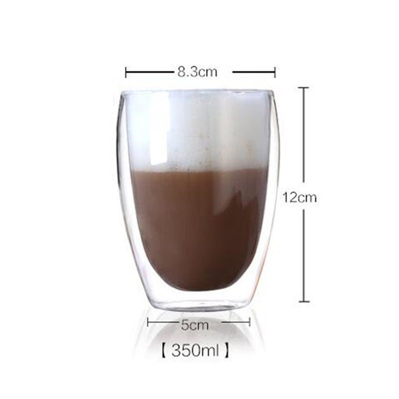 80/250/350/450ml Heat-resistant Double Wall Glass Cup Beer Coffee Cups Handmade Healthy Drink Mug