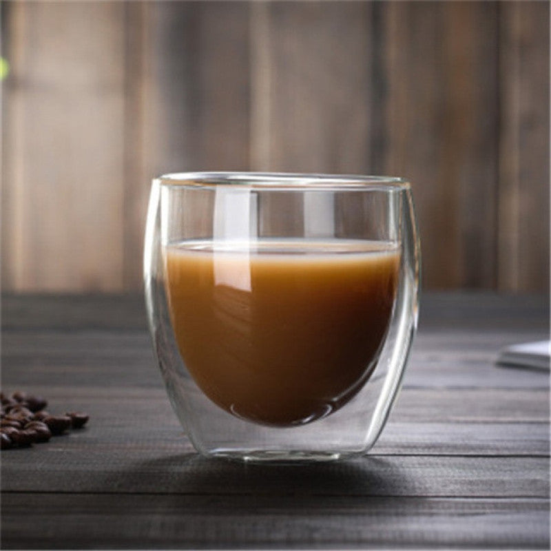 1/4/6Pcs Double Wall Glass Cups Espresso Coffee Mug 80/250/350/450 ML  Heat-Resistant Transparent Glasses with Double Bottom CUPS