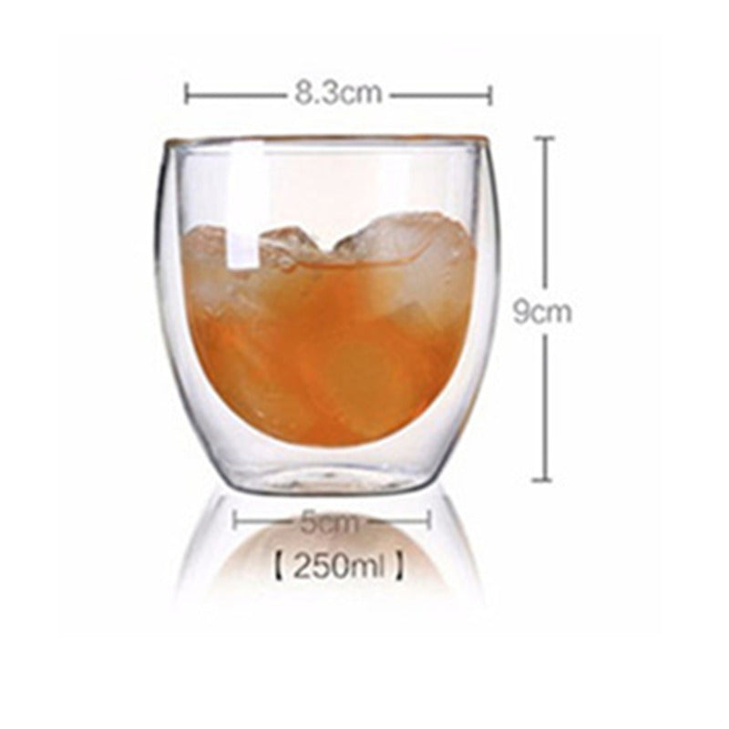 80/250/350/450ml Heat-resistant Double Wall Glass Cup Beer Coffee Cups Handmade Healthy Drink Mug