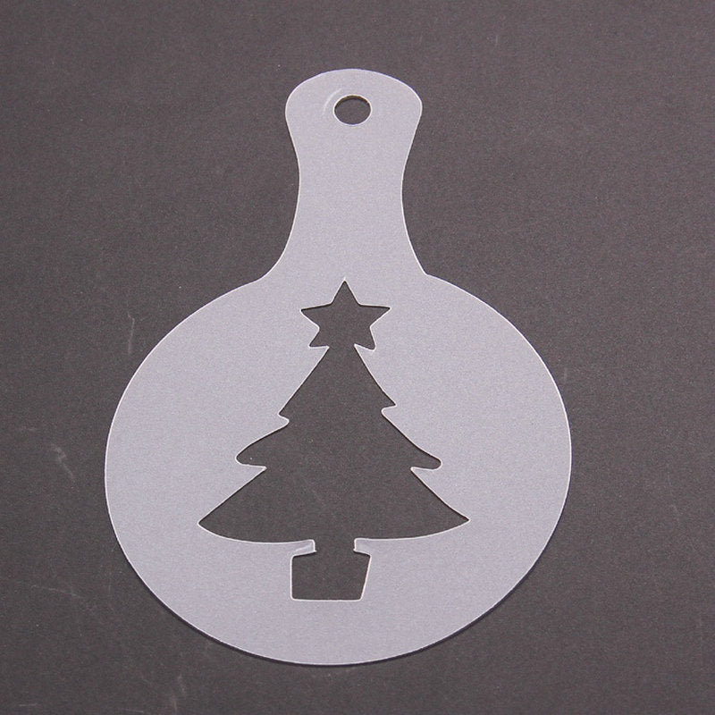 8pcs/set Christmas Valentine's Day Coffee Stencil Cookie Cappuccino Latte Barista Art Mold Cafe