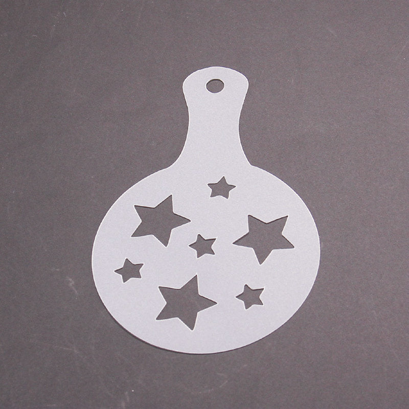 8pcs/set Christmas Valentine's Day Coffee Stencil Cookie Cappuccino Latte Barista Art Mold Cafe