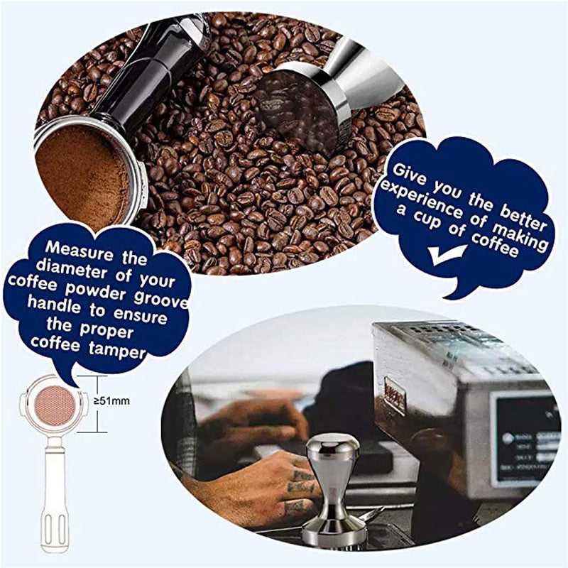 Aluminium Alloy 51mm Tamper Handmade Coffee Pressed Powder Hammer Espresso Maker Cafe Barista Tools