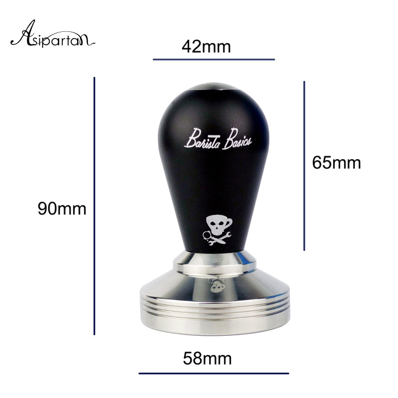 Asipartan 58mm Devil Coffee Tamper Stainless Steel Space Aluminum Coffee Grinder Barista Espresso