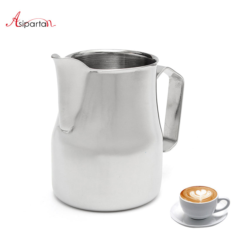 Asipartan Stainless Steel Milk Frothing Jug Espresso Coffee Pitcher Cup 350/500/750ml Cappuccino