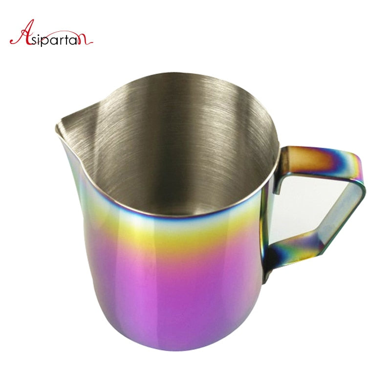 Asipartan Stainless Steel Milk Frothing Jug Espresso Coffee Pitcher Cup 350/600ml Cappuccino Latte