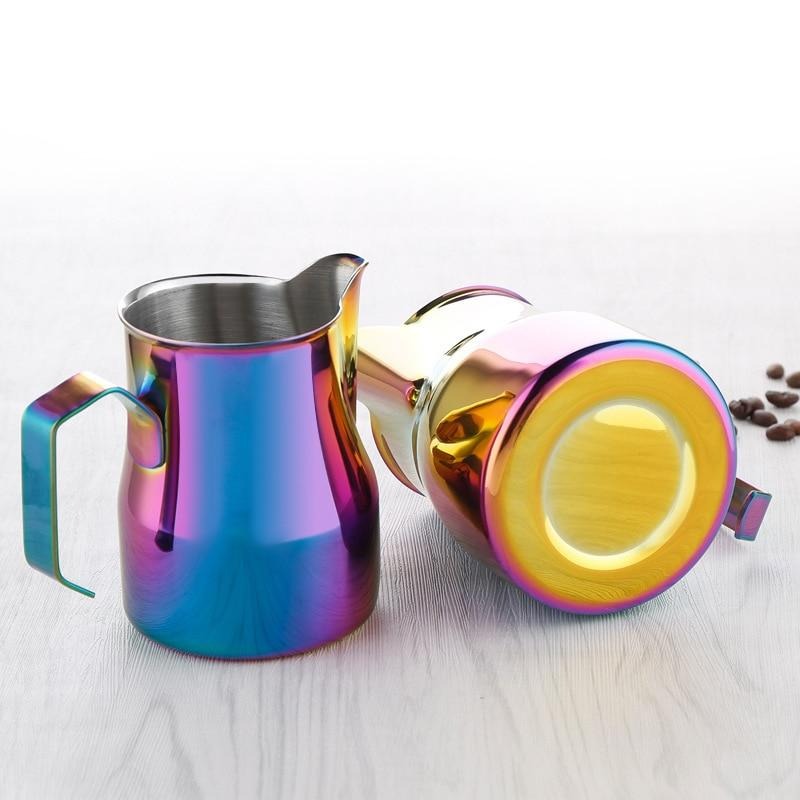 Asipartan Stainless Steel Milk Frothing Jug Espresso Coffee Pitcher Cup Milk Foam Jugs Coffee Pull