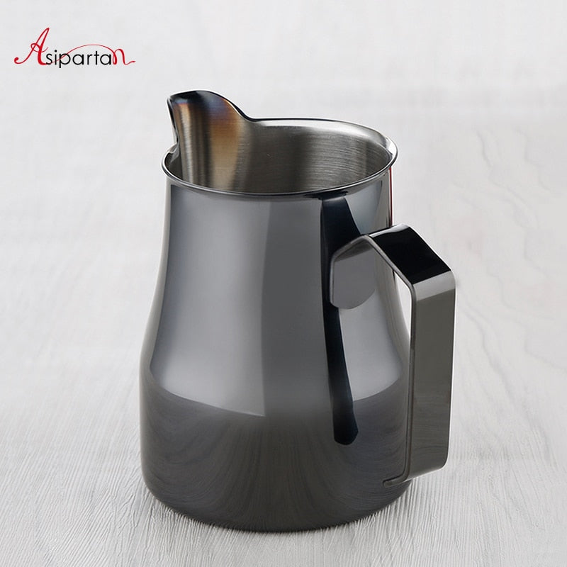 Asipartan Stainless Steel Milk Frothing Jug Espresso Coffee Pitcher Cup Milk Foam Jugs Coffee Pull