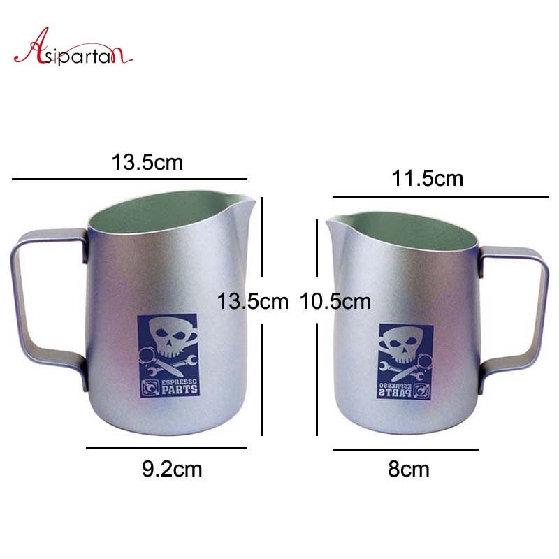 Asipartan Stainless Steel Milk Frothing Jugs Espresso Coffee Pitcher Cup Cappuccino Latte Pull