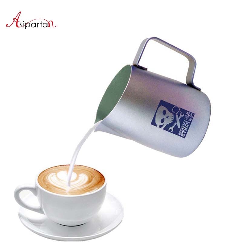 Asipartan Stainless Steel Milk Frothing Jugs Espresso Coffee Pitcher Cup Cappuccino Latte Pull