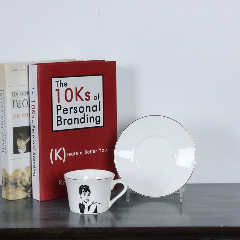 Audrey Hepburn Printing Cups Saucers British Classical Dish Ceramics Cup Phnom Penh Free Combination