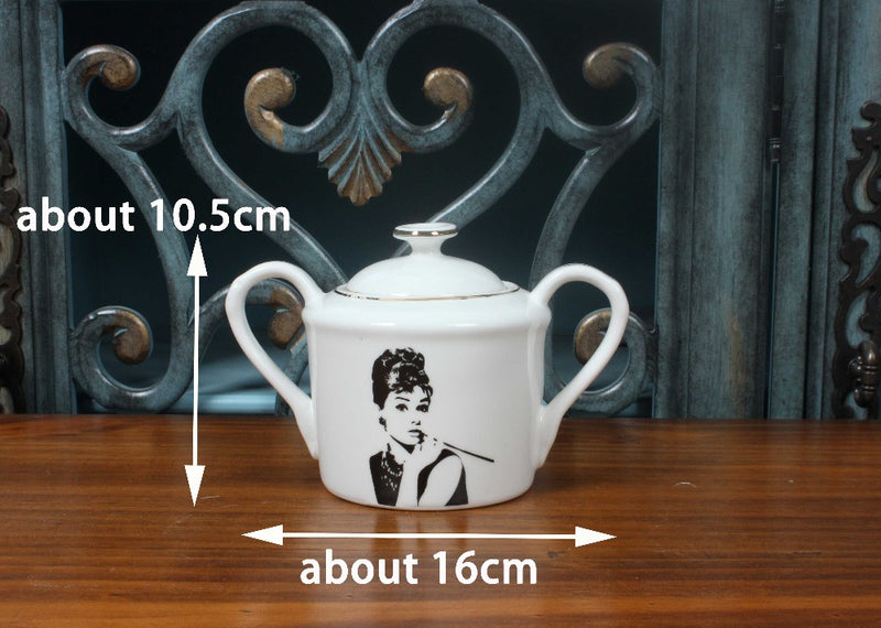 Audrey Hepburn Printing Cups Saucers British Classical Dish Ceramics Cup Phnom Penh Free Combination