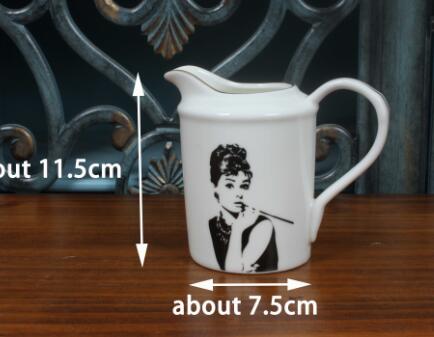 Audrey Hepburn Printing Cups Saucers British Classical Dish Ceramics Cup Phnom Penh Free Combination