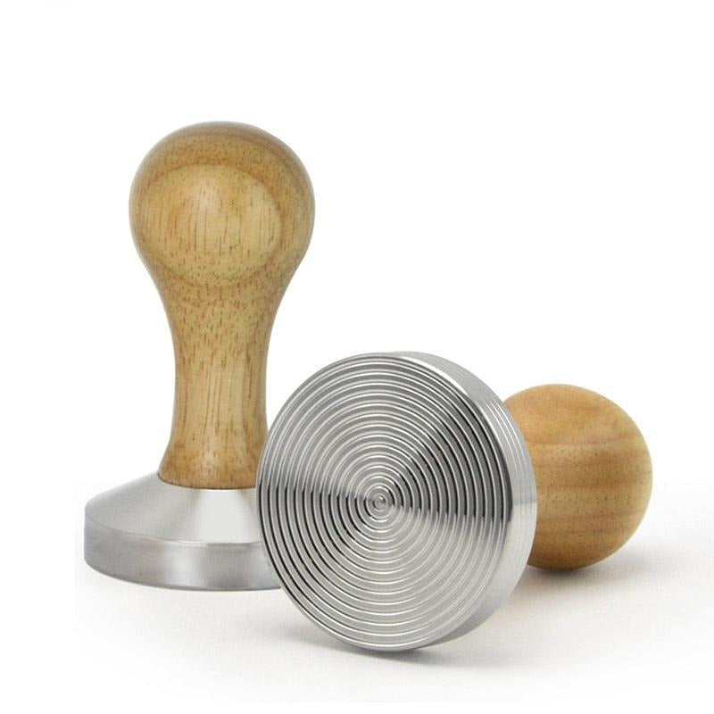 BORREY Espresso Coffee Tamper 58mm Stainless Steel Coffee Tamper Stand With Solid Wood Handle