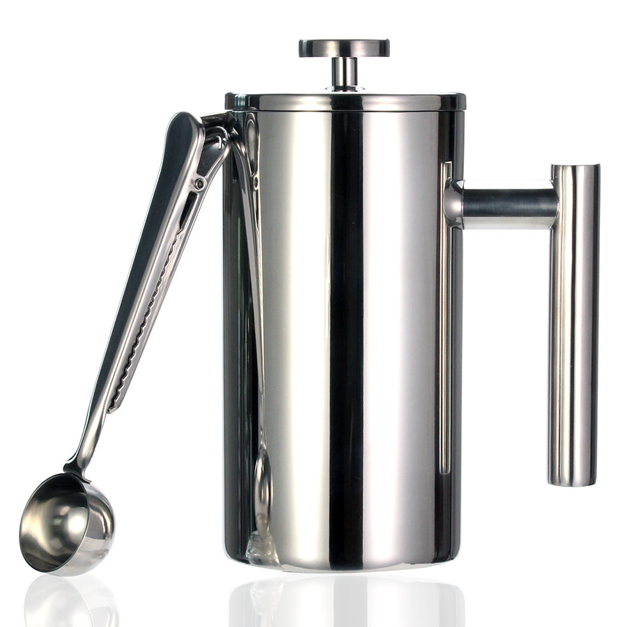 Best French Press Coffee Maker - Double Wall 304 Stainless Steel - Keeps Brewed Coffee or Tea