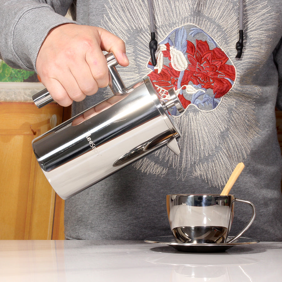 Best French Press Coffee Maker - Double Wall 304 Stainless Steel - Keeps Brewed Coffee or Tea