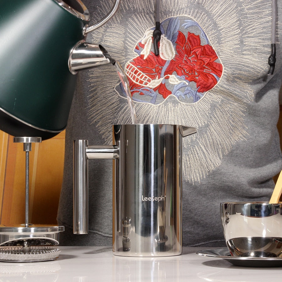 Best French Press Coffee Maker - Double Wall 304 Stainless Steel - Keeps Brewed Coffee or Tea