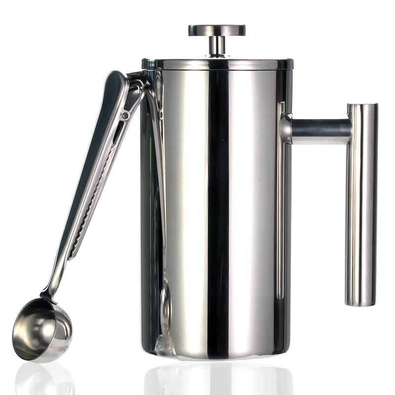 Best French Press Coffee Maker - Double Wall 304 Stainless Steel - Keeps Brewed Coffee or Tea