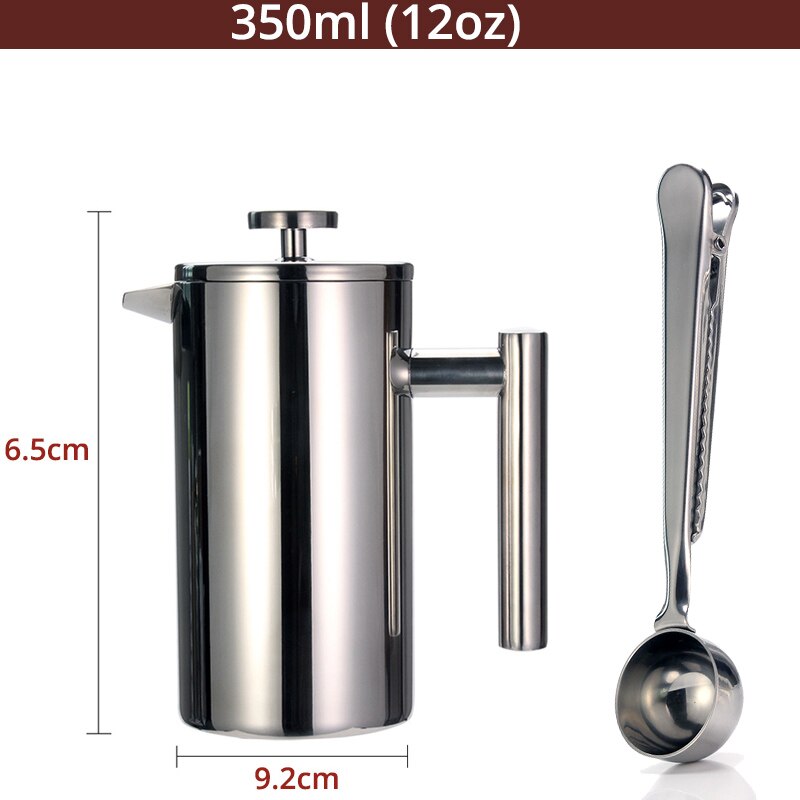 Best French Press Coffee Maker - Double Wall 304 Stainless Steel - Keeps Brewed Coffee or Tea