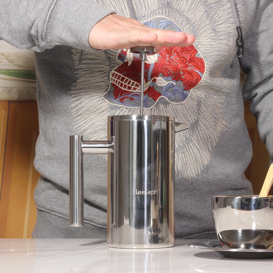 Best French Press Coffee Maker - Double Wall 304 Stainless Steel - Keeps Brewed Coffee or Tea