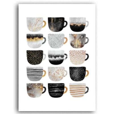 But First Coffee Colorful Cups Coffee Kitchen Prints Poster Nordic Canvas Paintings POP Wall Art Pictures