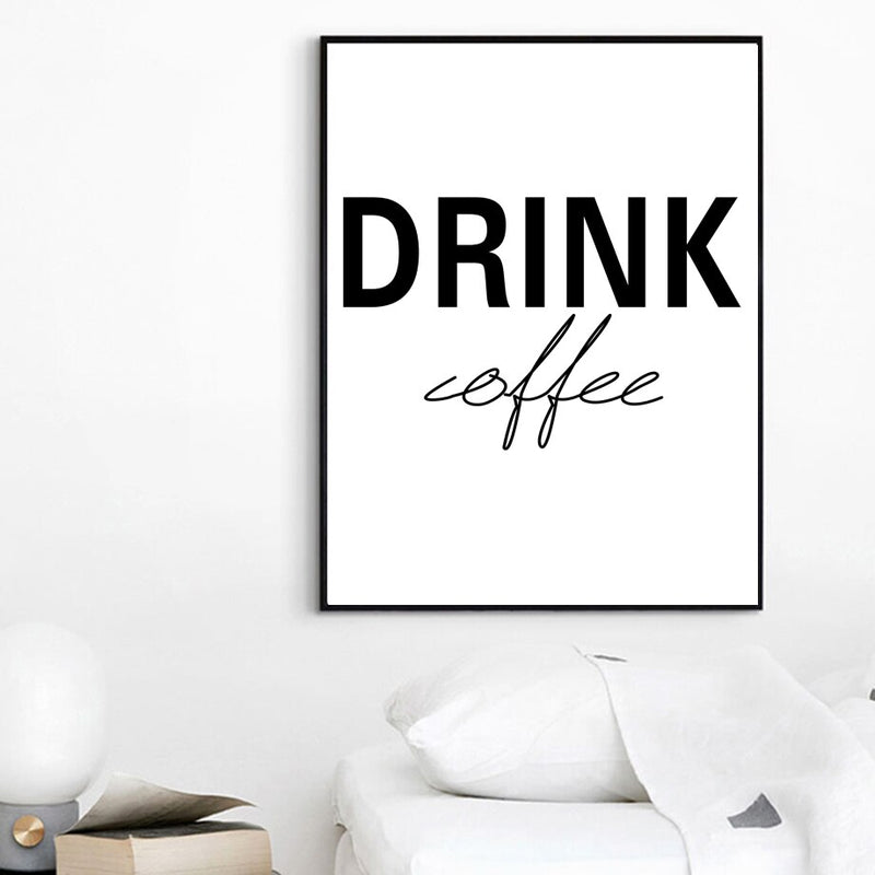 But First Coffee Quotes Wall Art Canvas Painting Nordic Posters And Prints Wall Pictures for Kitchen Decor