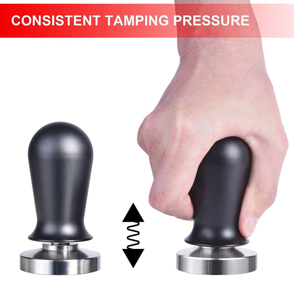 Calibrated Espresso Coffee Tamper 30lb Spring Loaded Elastic Coffee Tamper Aluminum/Wooden Stainless