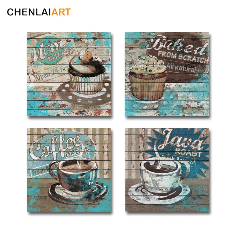 Canvas Painting Wall Art Modern Mons Cake Baked Coffee Picture Printed On Canvas Poster for Restaurant