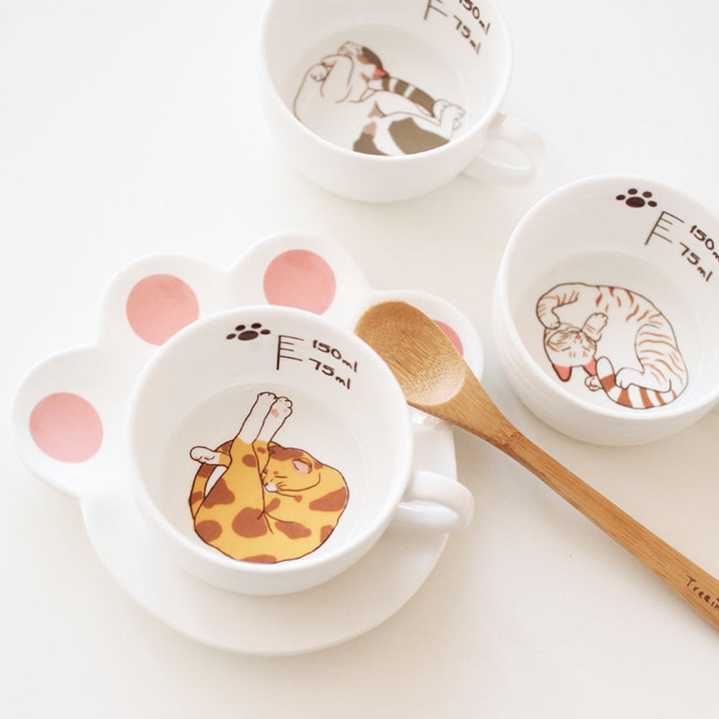 Cartoon Cat Coffee Set Creative Milk Breakfast Cups & Saucers Ceramic Cups Cartoon Gift