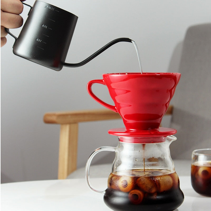 Ceramic Coffee Dripper Engine V60 Style Coffee Drip Filter Cup Permanent Pour Over Coffee Maker with